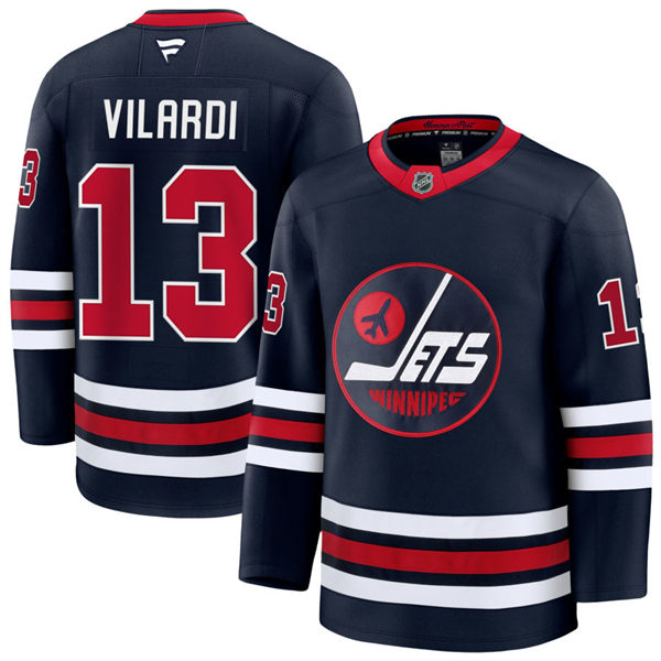 Men's Winnipeg Jets #13 Gabriel Vilardi Fanatics Navy Alternate Reverse Retro 2.0 Premier Jersey